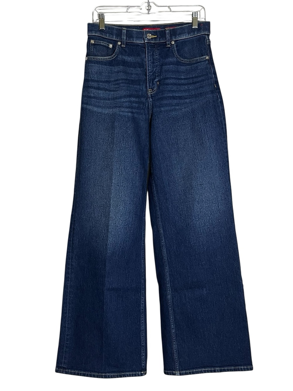 SPANX Authentic 360 High Rise Wide Leg Jeans Dark Medium Wash M 8/10 - Picture 4 of 14